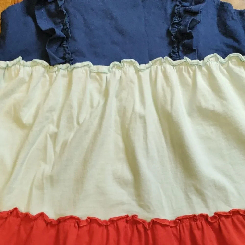 Millie Loves Lily Dress 10 Colorblock Cotton Dress Red Blue Spring Summer fourth